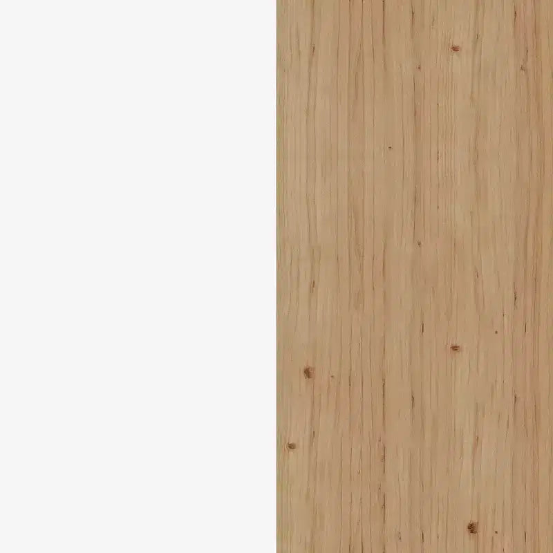 Étagère en bois à niveaux multiples, chêne et blanc