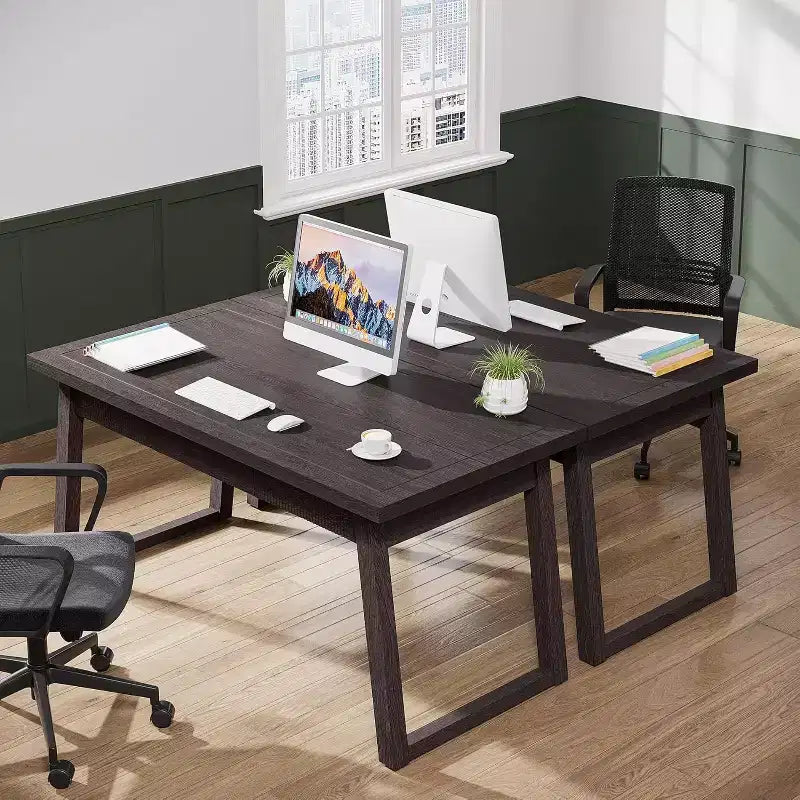 Bureau de direction pour bureau à domicile, bureau d'ordinateur en bois de 140 cm avec tiroir, table d'étude/d'écriture de style Mid-Century, mobilier de poste de travail