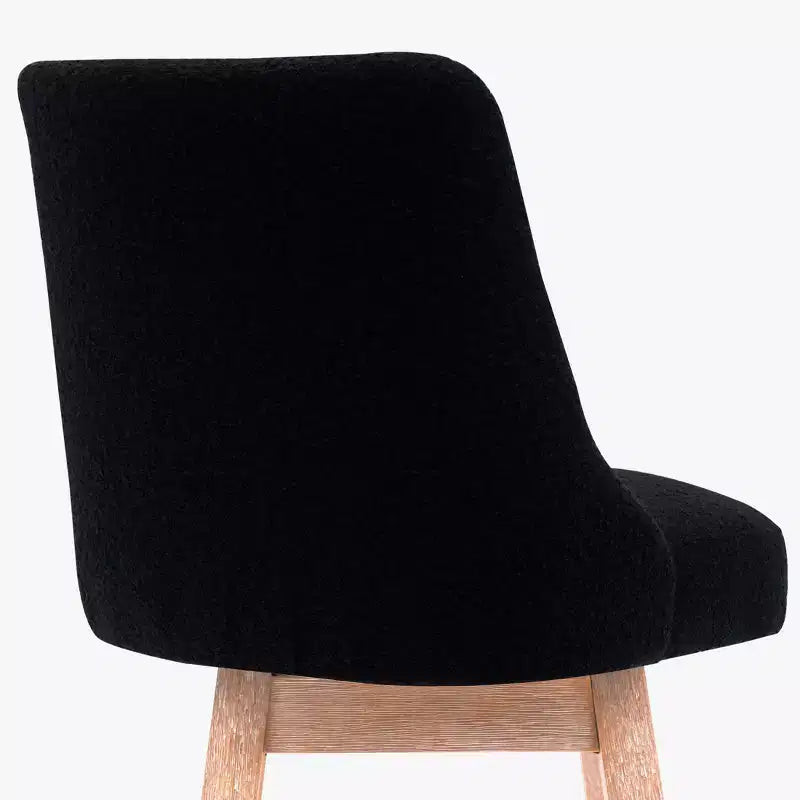 Tabouret de bar pivotant rembourré, hauteur comptoir, 26 po, noir