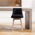 Tabouret de bar pivotant rembourré, hauteur comptoir, 26 po, noir