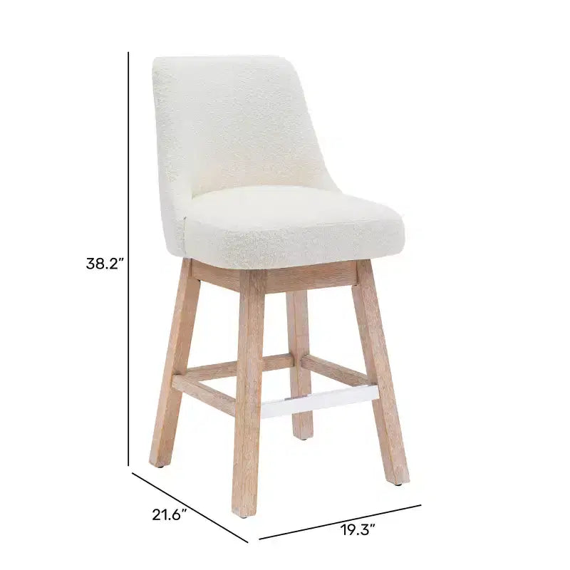 Tabouret de bar pivotant rembourré, hauteur comptoir, 26 po, noir