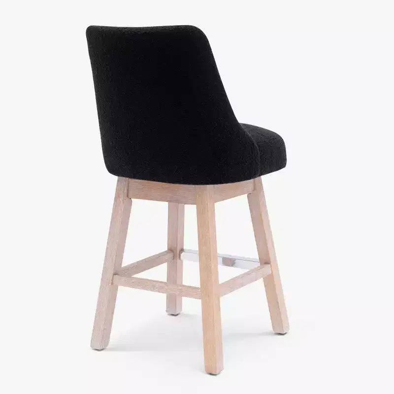 Tabouret de bar pivotant rembourré, hauteur comptoir, 26 po, noir