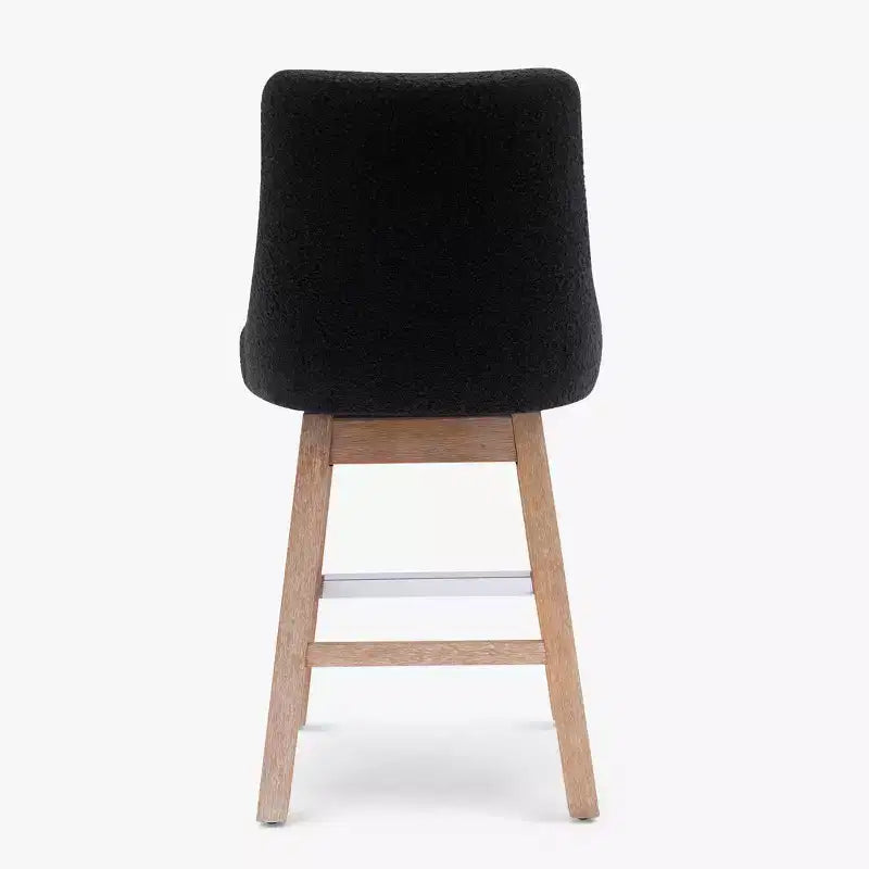Tabouret de bar pivotant rembourré, hauteur comptoir, 26 po, noir