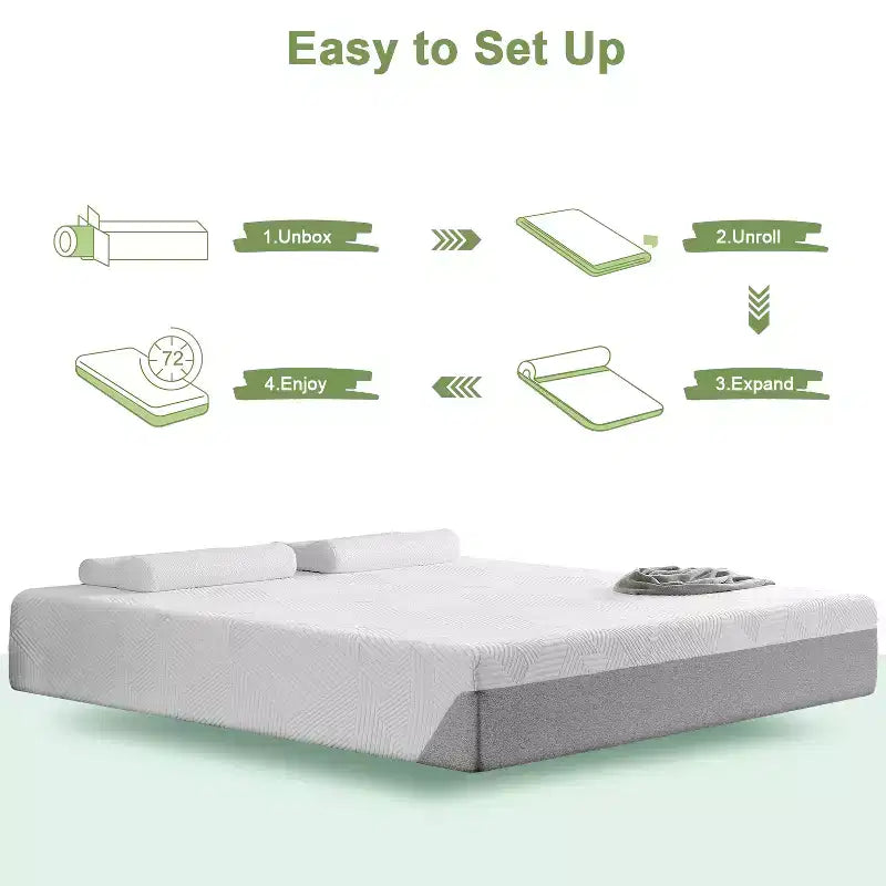 Matelas en mousse à mémoire de forme de 12 pouces, matelas de fermeté moyenne Certifié respirant pour un soutien et une décompression pendant le sommeil