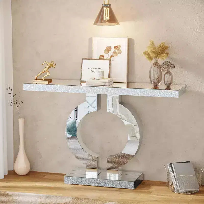 Console Miroir 43 po avec Base en Forme de O