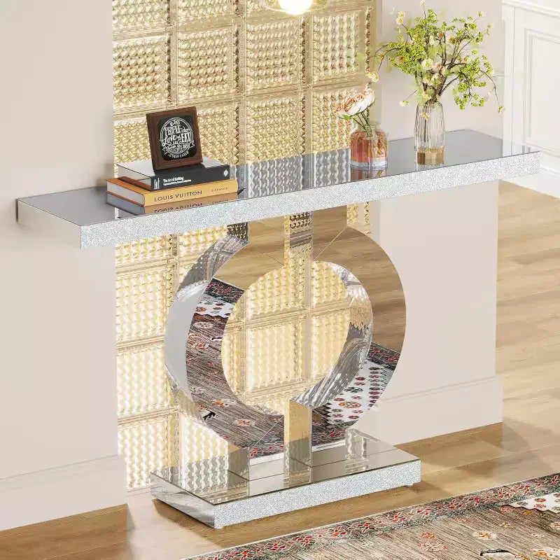 Console Miroir 43 po avec Base en Forme de O