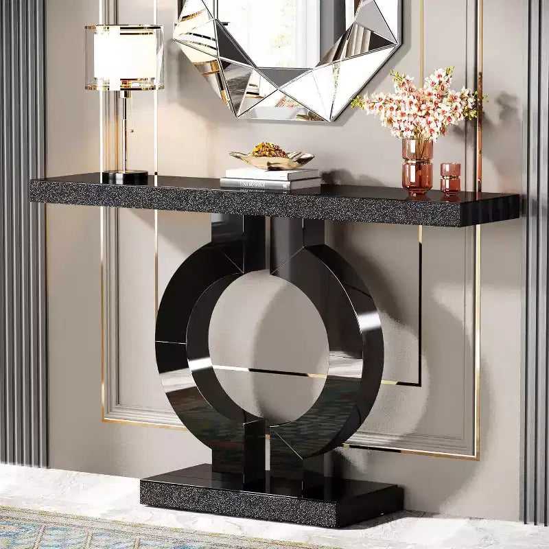 Console Miroir 43 po avec Base en Forme de O