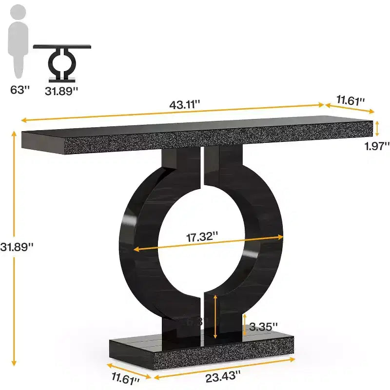 Console Miroir 43 po avec Base en Forme de O
