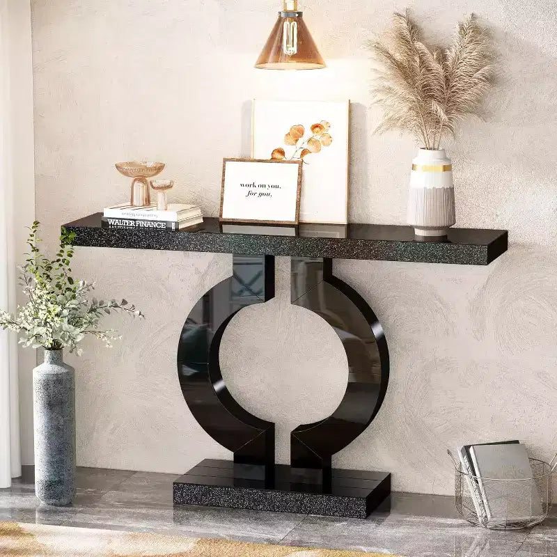 Console Miroir 43 po avec Base en Forme de O