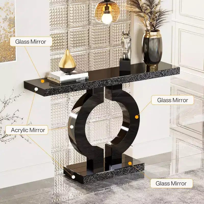 Console Miroir 43 po avec Base en Forme de O