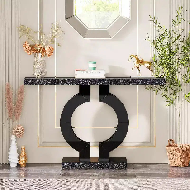 Console Miroir 43 po avec Base en Forme de O