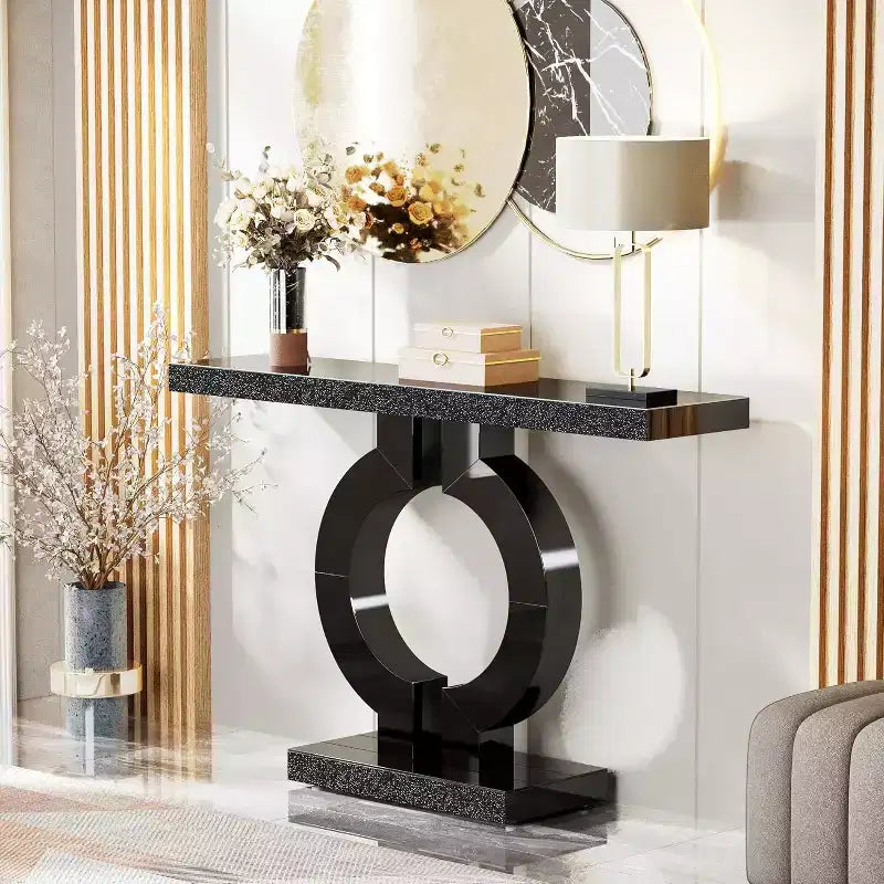 Console Miroir 43 po avec Base en Forme de O