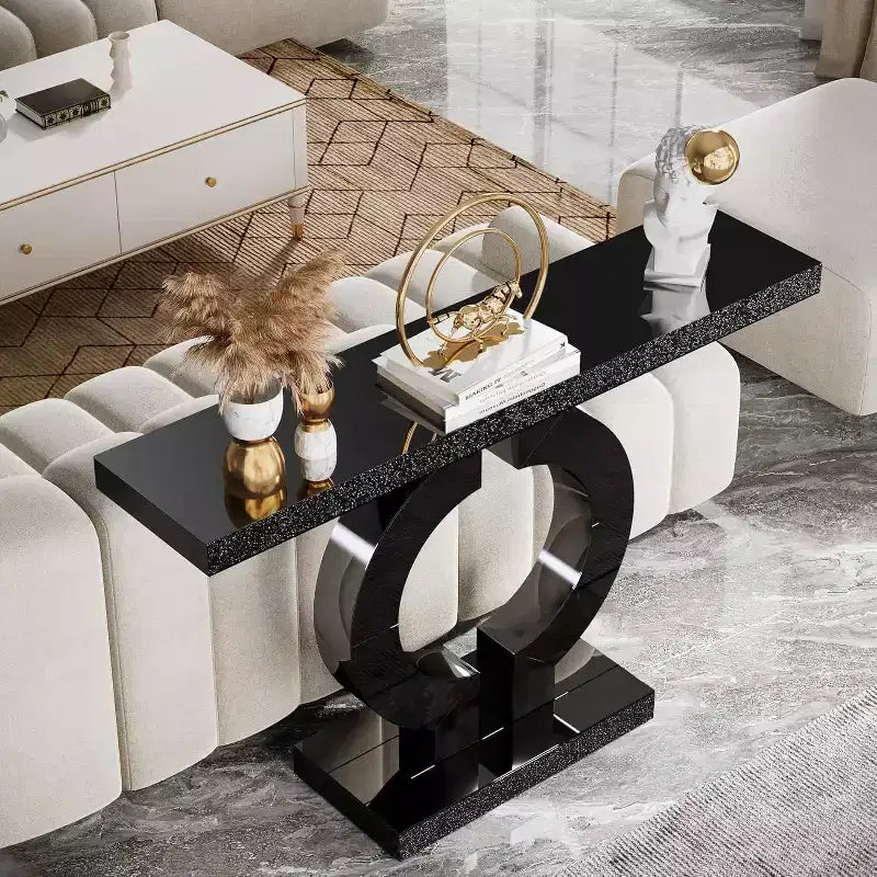 Console Miroir 43 po avec Base en Forme de O