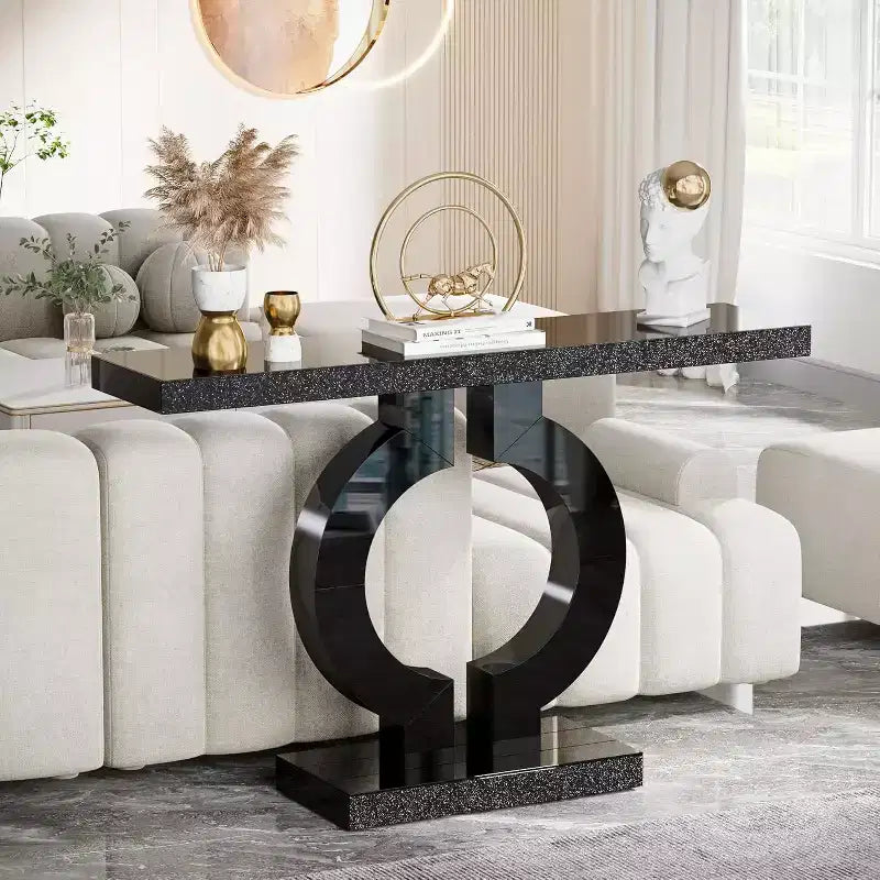 Console Miroir 43 po avec Base en Forme de O