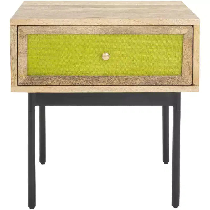 Bahiti 1 Drawer Nighstand - NST9008 - Natural/Black - Safavieh