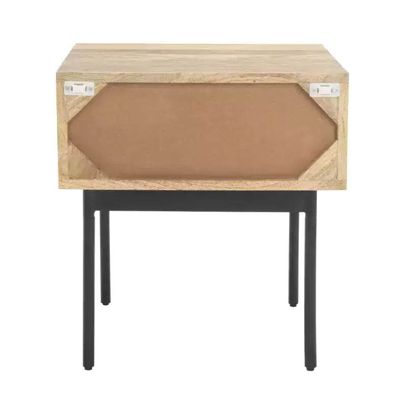 Table de chevet 1 tiroir Bahiti - NST9008 - Naturel/Noir - Safavieh