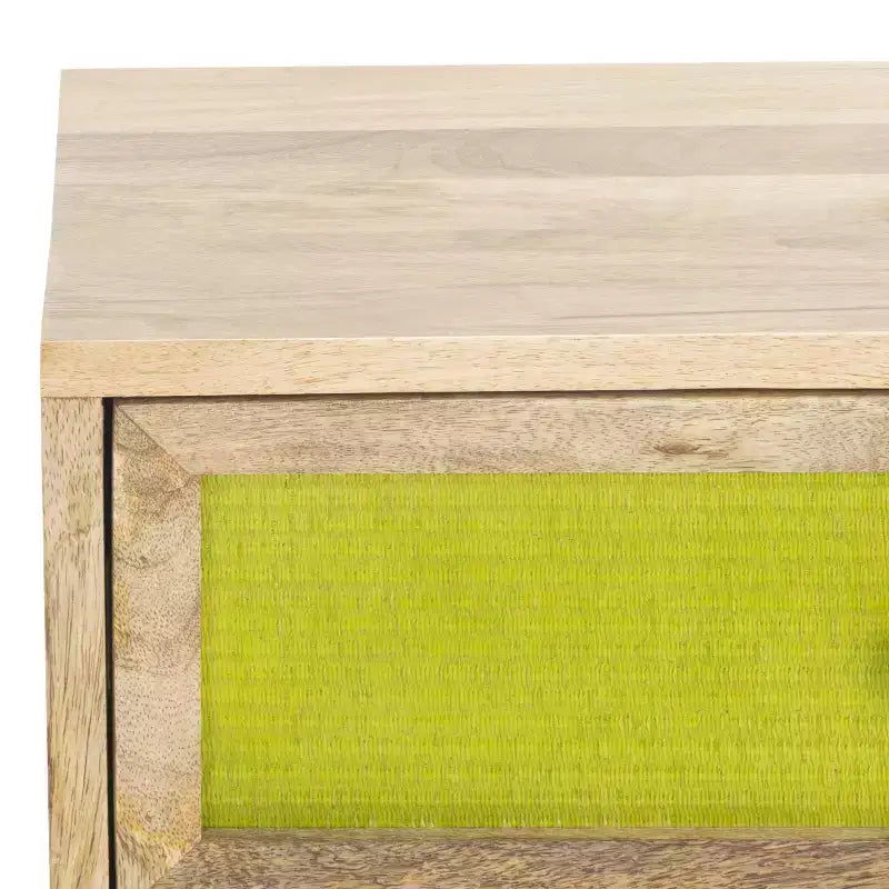 Table de chevet 1 tiroir Bahiti - NST9008 - Naturel/Noir - Safavieh
