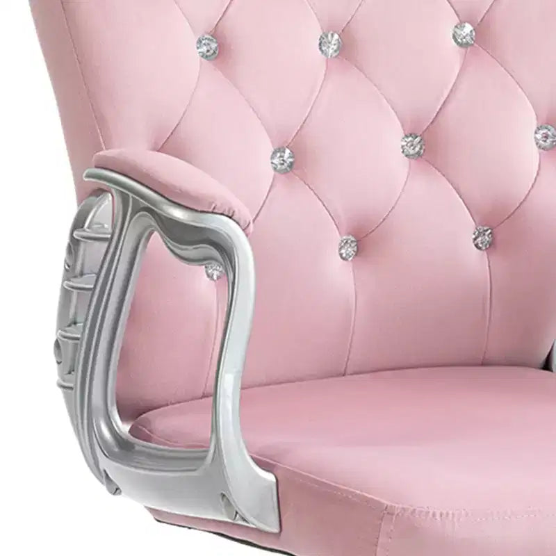 Chaise de bureau Vinsetto Vanity à dossier mi-haut, dossier capitonné, roues pivotantes, chaise de travail réglable en hauteur, confortable avec accoudoirs
