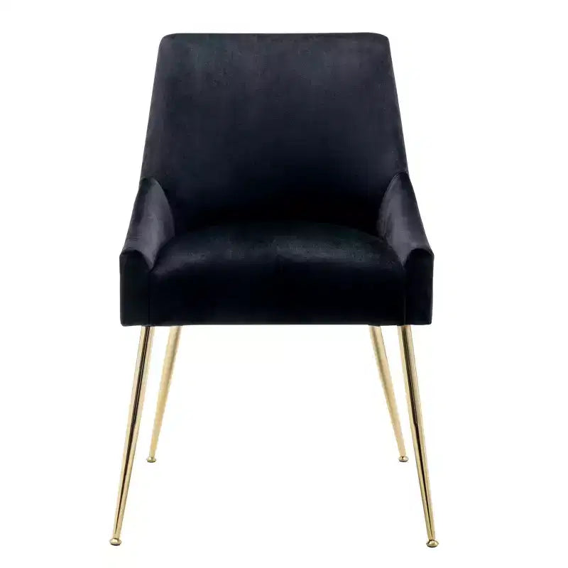 Fauteuil d'appoint en velours capitonné avec pieds en métal