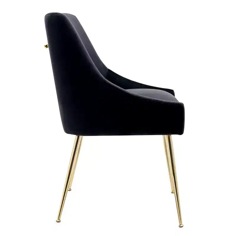 Fauteuil d'appoint en velours capitonné avec pieds en métal