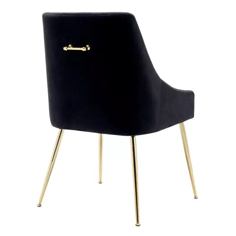 Fauteuil d'appoint en velours capitonné avec pieds en métal