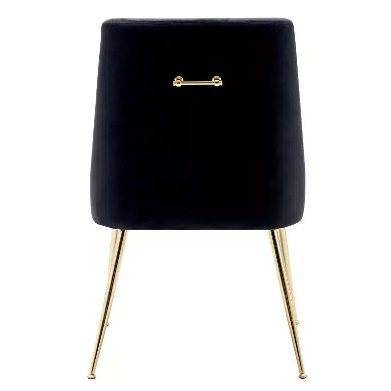 Fauteuil d'appoint en velours capitonné avec pieds en métal