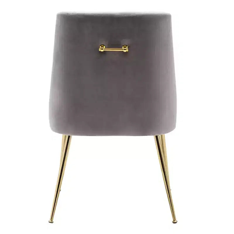 Fauteuil d'appoint en velours capitonné avec pieds en métal