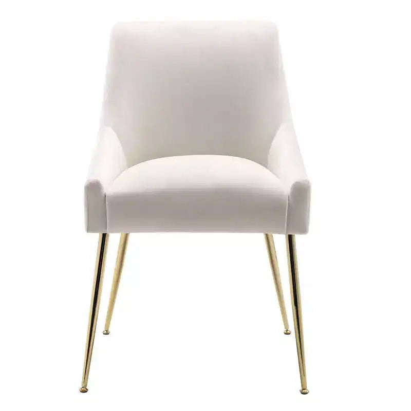 Fauteuil d'appoint en velours capitonné avec pieds en métal