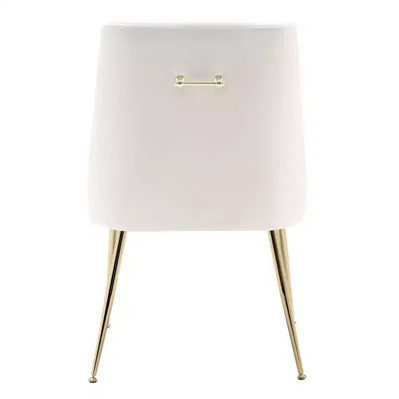 Fauteuil d'appoint en velours capitonné avec pieds en métal