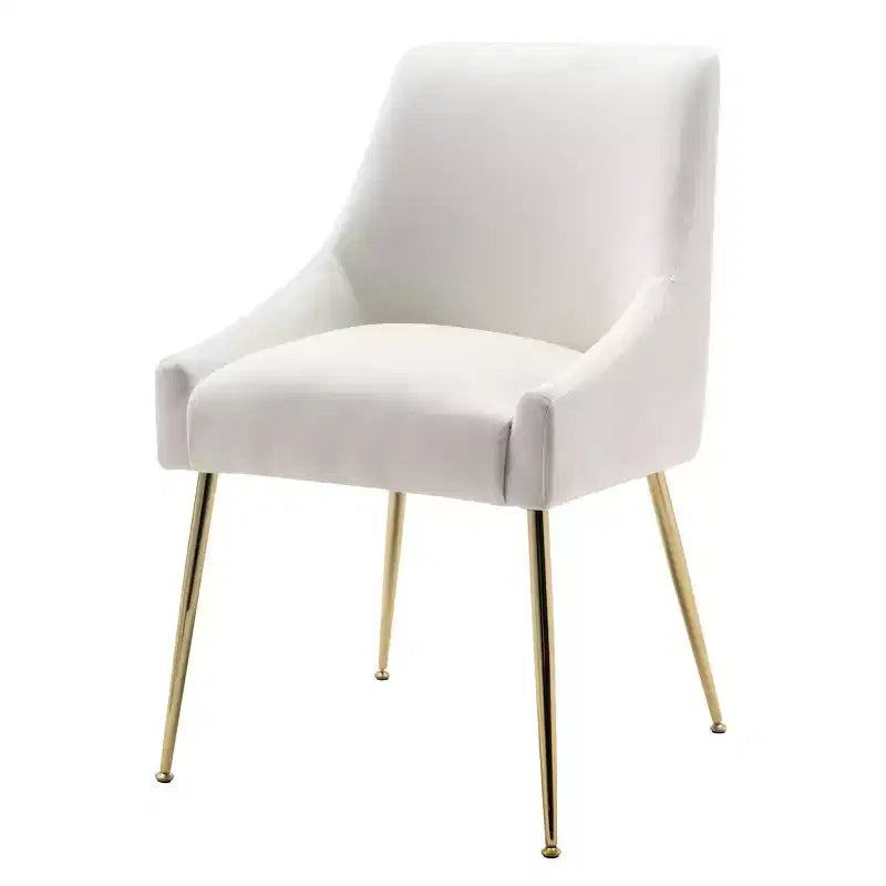 Fauteuil d'appoint en velours capitonné avec pieds en métal