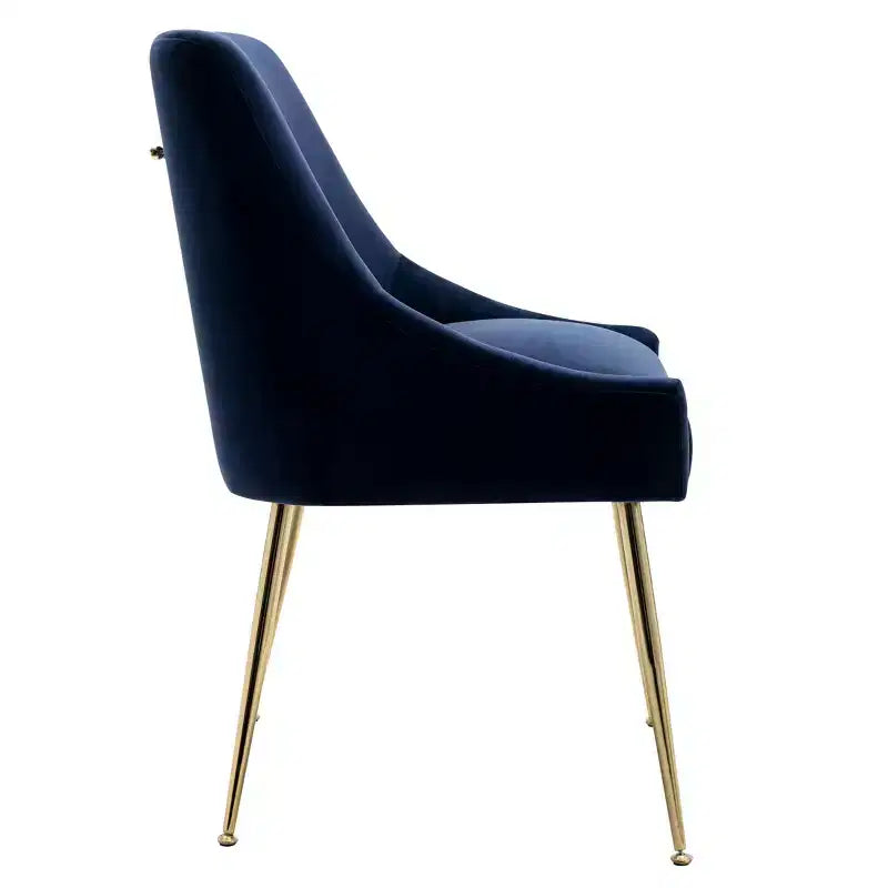 Fauteuil d'appoint en velours capitonné avec pieds en métal