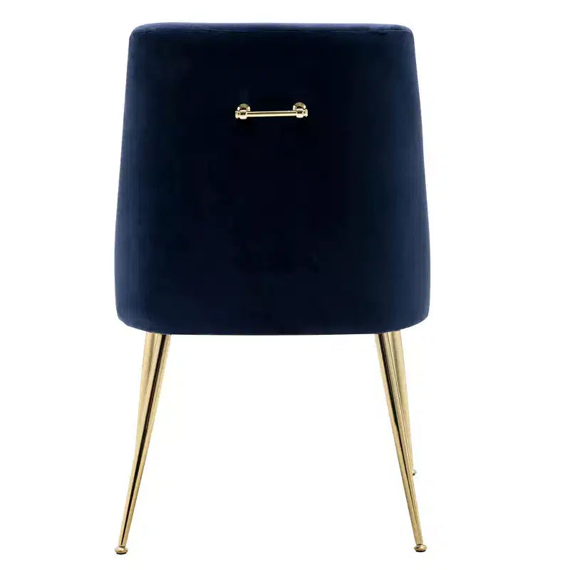 Fauteuil d'appoint en velours capitonné avec pieds en métal