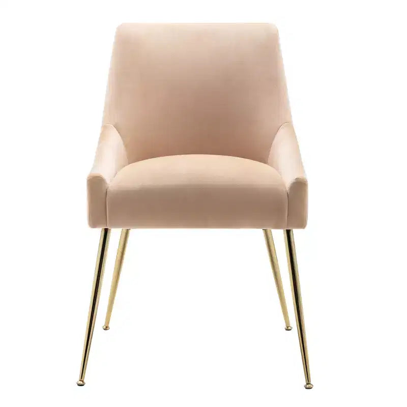 Fauteuil d'appoint en velours capitonné avec pieds en métal