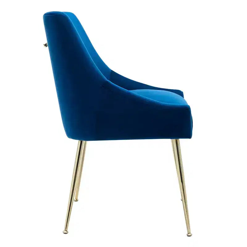 Fauteuil d'appoint en velours capitonné avec pieds en métal