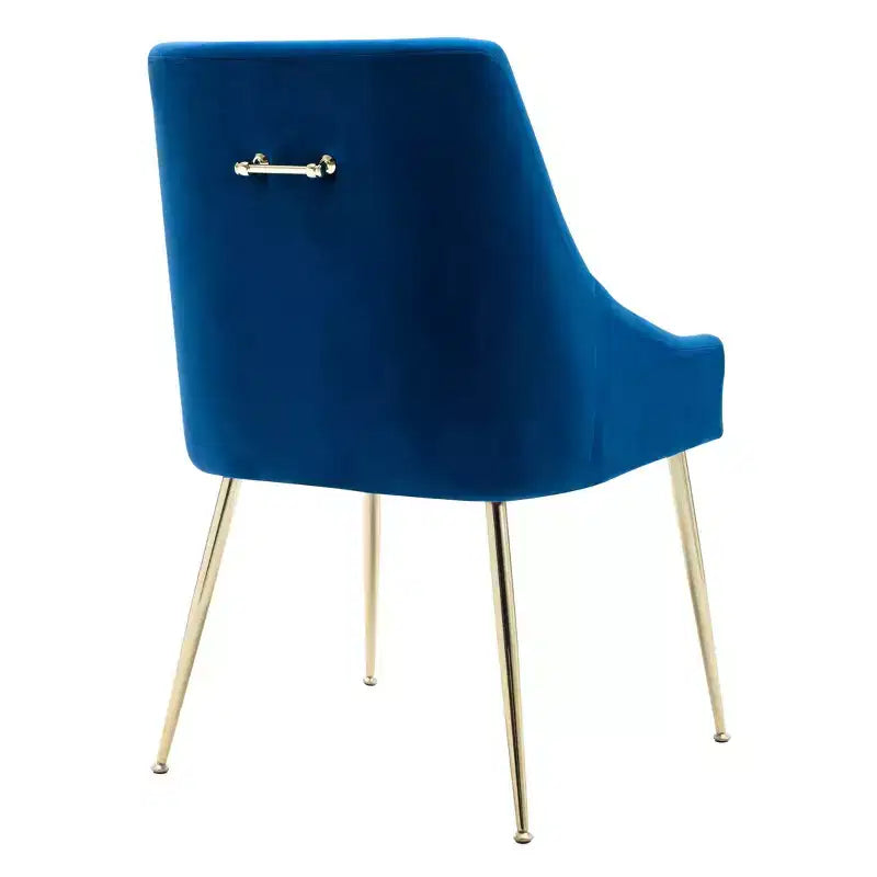 Fauteuil d'appoint en velours capitonné avec pieds en métal