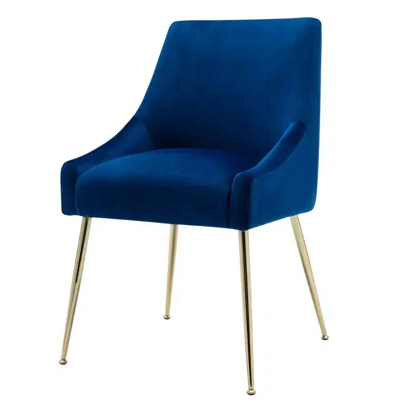 Fauteuil d'appoint en velours capitonné avec pieds en métal