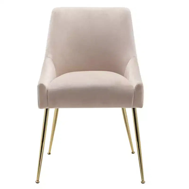 Fauteuil d'appoint en velours capitonné avec pieds en métal