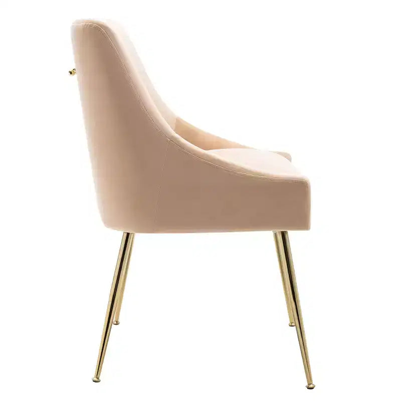 Fauteuil d'appoint en velours capitonné avec pieds en métal