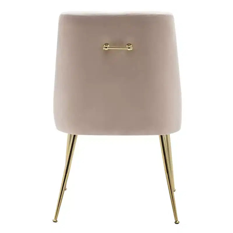 Fauteuil d'appoint en velours capitonné avec pieds en métal