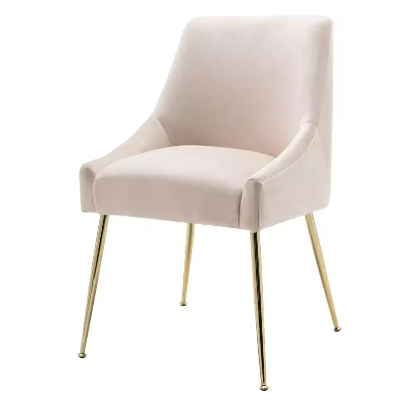 Fauteuil d'appoint en velours capitonné avec pieds en métal