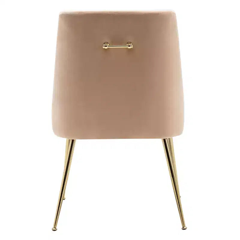 Fauteuil d'appoint en velours capitonné avec pieds en métal