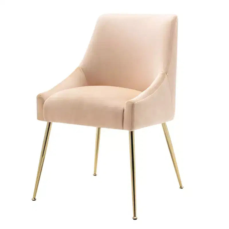 Fauteuil d'appoint en velours capitonné avec pieds en métal