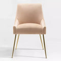 Fauteuil d'appoint en velours capitonné avec pieds en métal