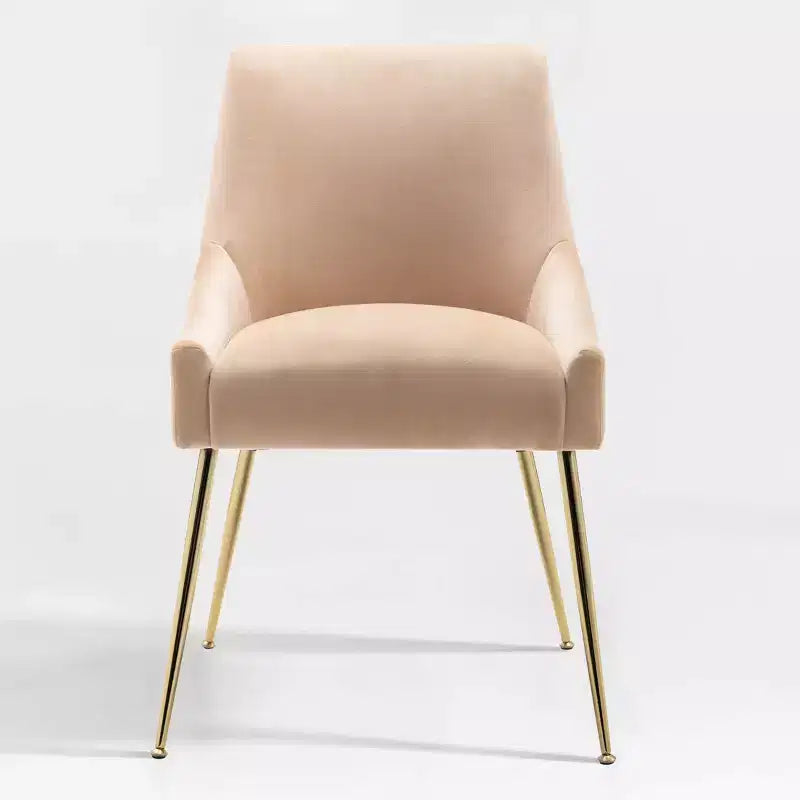 Fauteuil d'appoint en velours capitonné avec pieds en métal