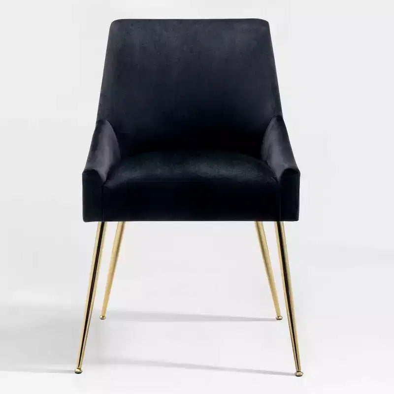 Fauteuil d'appoint en velours capitonné avec pieds en métal