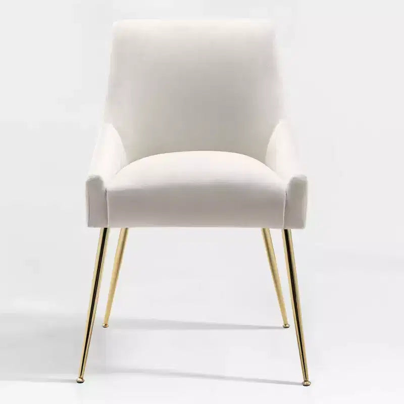 Fauteuil d'appoint en velours capitonné avec pieds en métal