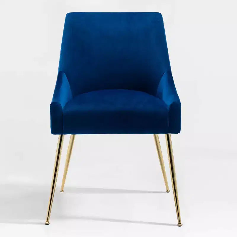 Fauteuil d'appoint en velours capitonné avec pieds en métal