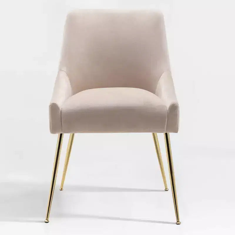 Fauteuil d'appoint en velours capitonné avec pieds en métal