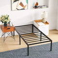 FDW 18 Inch High Metal Platform Bed Frame with Maximum Storage Space Under The Heavy Duty Bed Frame No Box Spring Needed Noise-Free