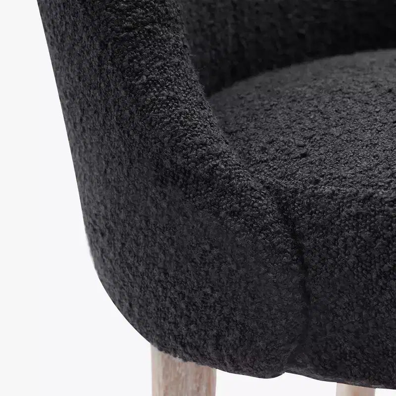 Chaise de salle à manger en bouclette rembourrée